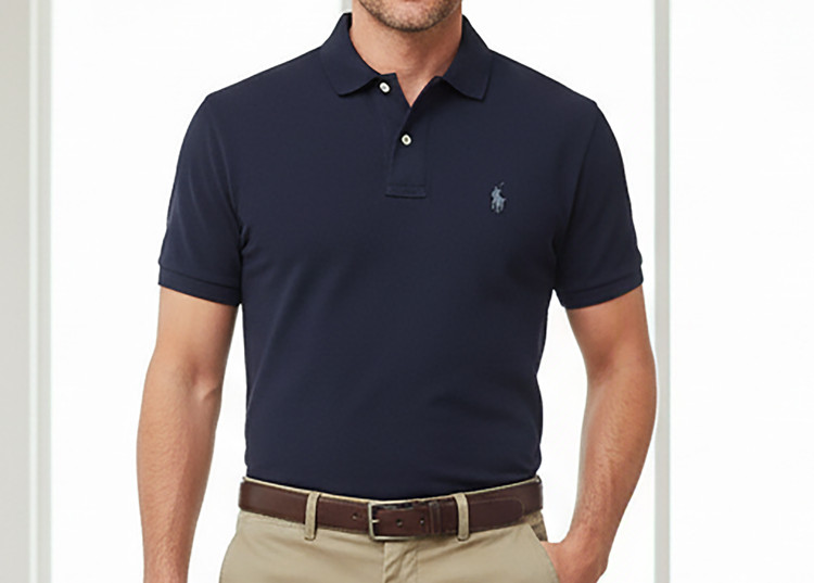 تیشرت پولو polo مرئانه اصل وارداتی رنگ سرمه ای آستین کوتاه تمام نخ
