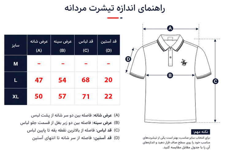 تیشرت پولو مردانه سرمه ای با نوارهای قرمز، طراحی شیک و مدرن.